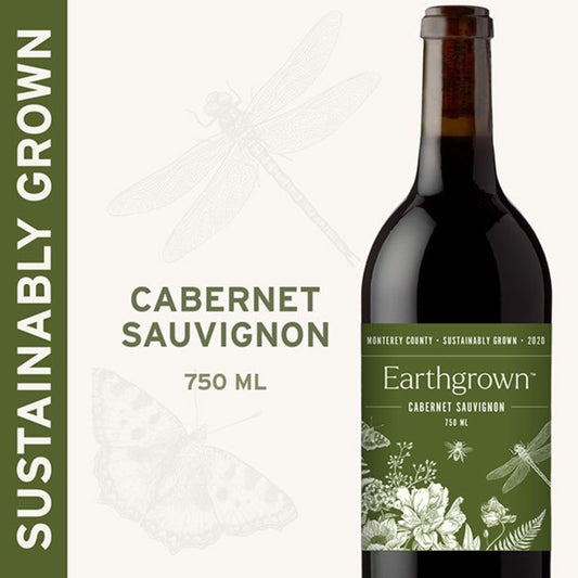 Earthgrown Cabernet Sauvignon California Red Wine, 750 ml Glass, ABV 14.00%