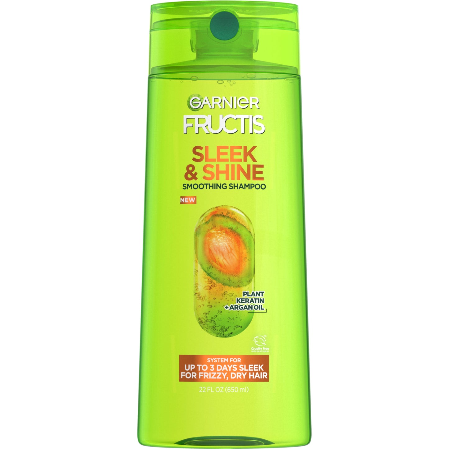 Garnier Fructis Sleek and Shine Fortifying Shampoo for Frizzy, Dry Hair, 22 fl oz