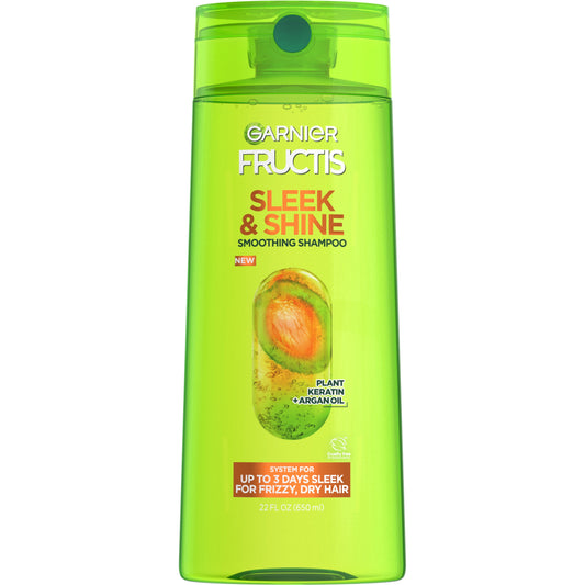 Garnier Fructis Sleek and Shine Fortifying Shampoo for Frizzy, Dry Hair, 22 fl oz