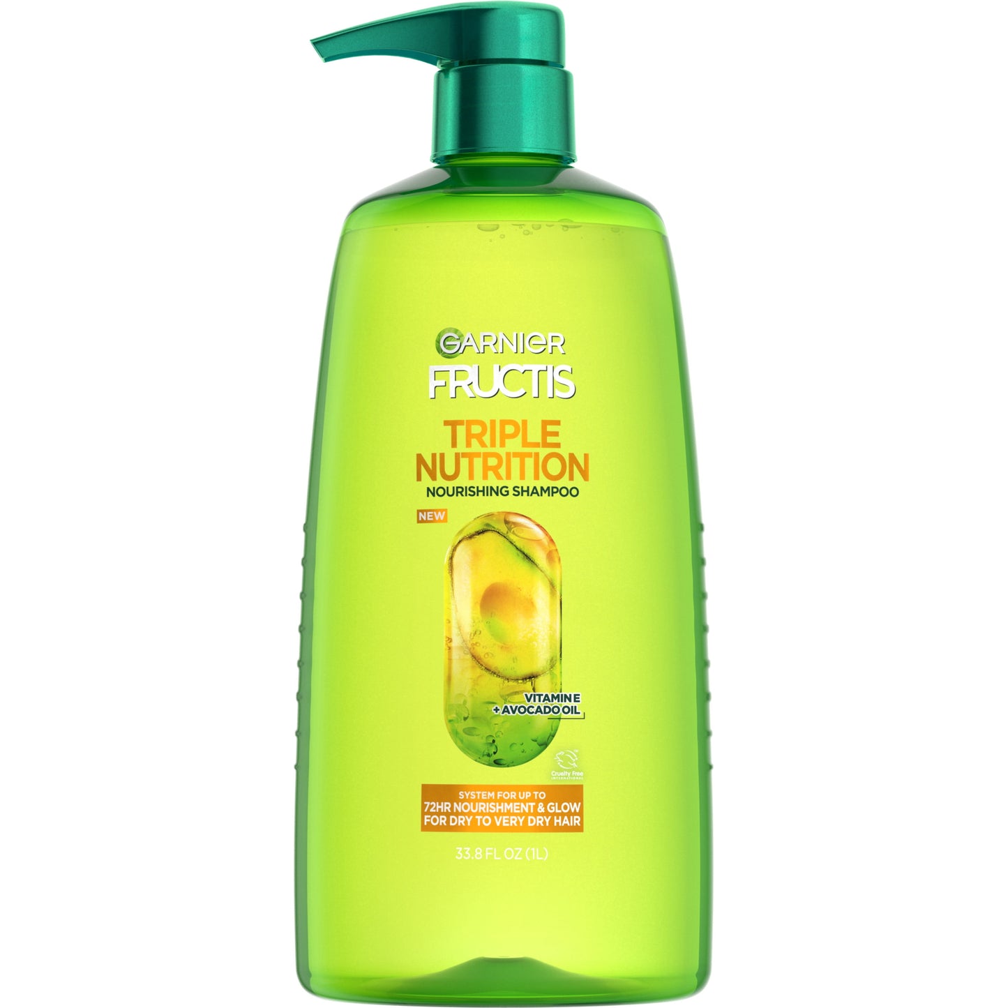 Garnier Fructis Triple Nutrition Nourishing Shampoo with Vitamin E, 33.8 fl oz