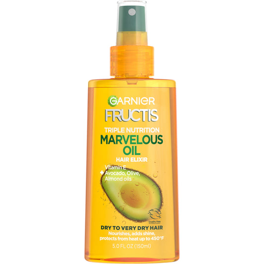 Garnier Fructis Triple Nutrition Vitamin E and Avocado Olive Almond Hair Oil, 5 fl oz