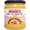 HERDEZ Queso Con Salsa Creamy Dip Shelf-Stable, Medium, 15 oz Glass Jar