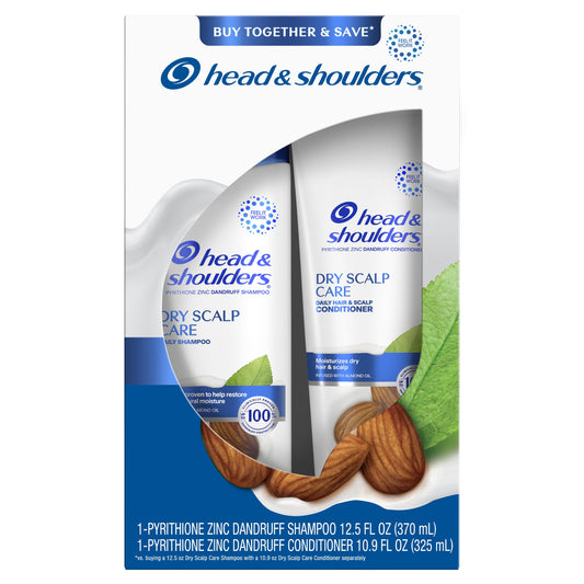 Head & Shoulders Paraben Free Dry Scalp Care Shampoo (12.5oz) and Conditioner (10.9 fl oz) Dual Pack