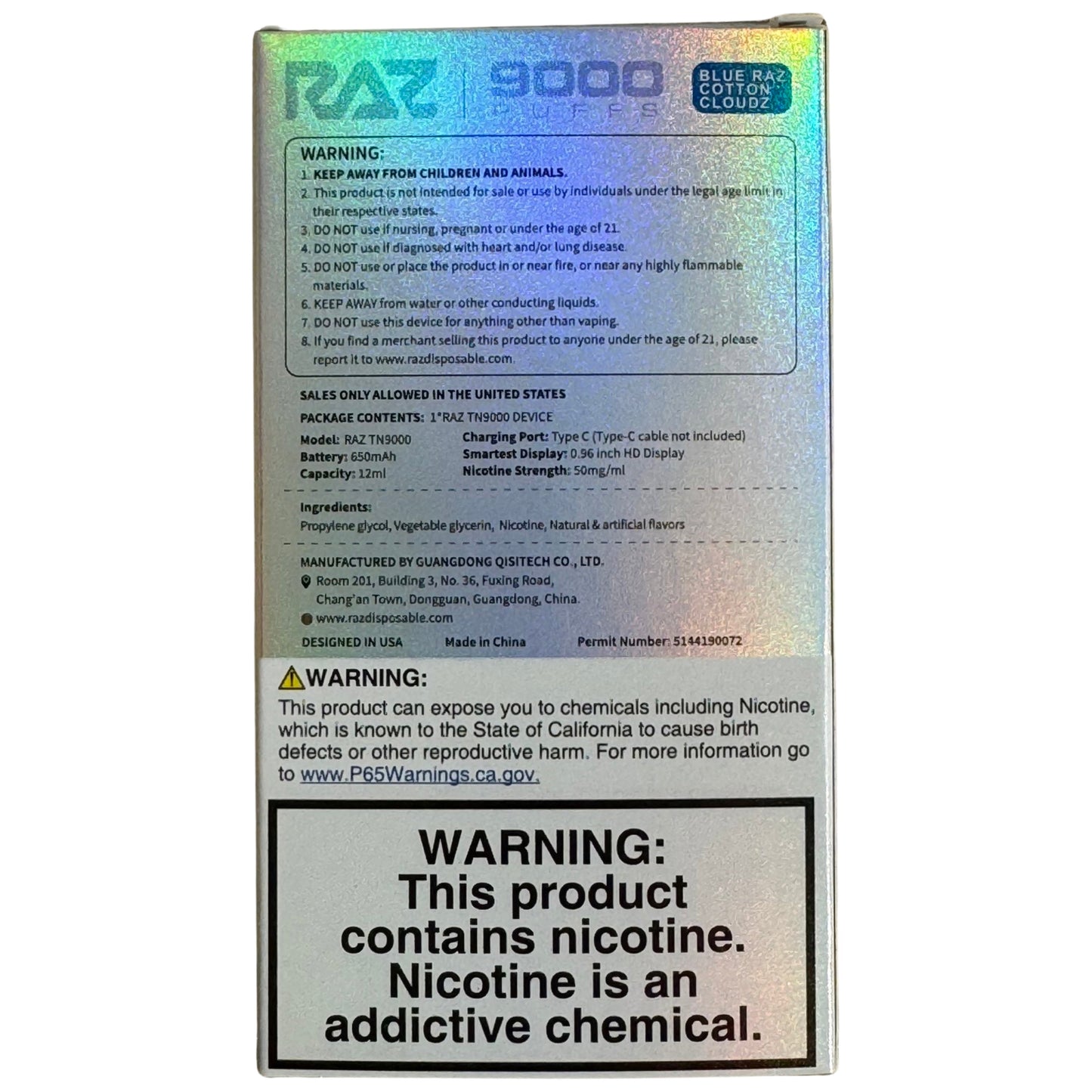 Blue Raz Ice - RAZ TN9000