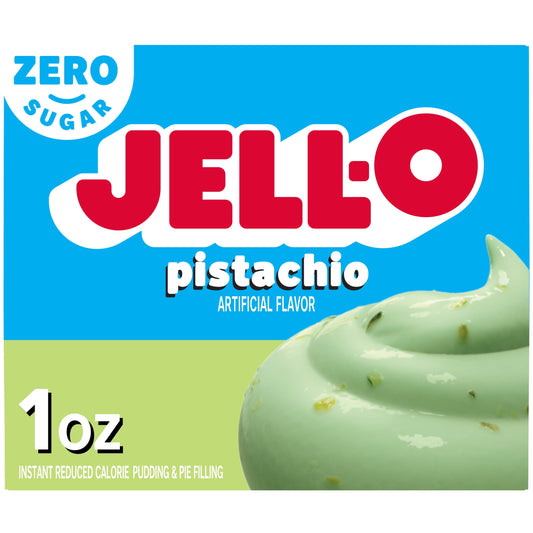 Jell-O Pistachio Artificially Flavored Zero Sugar Instant Reduced Calorie Pudding & Pie Filling Mix, 1 oz Box