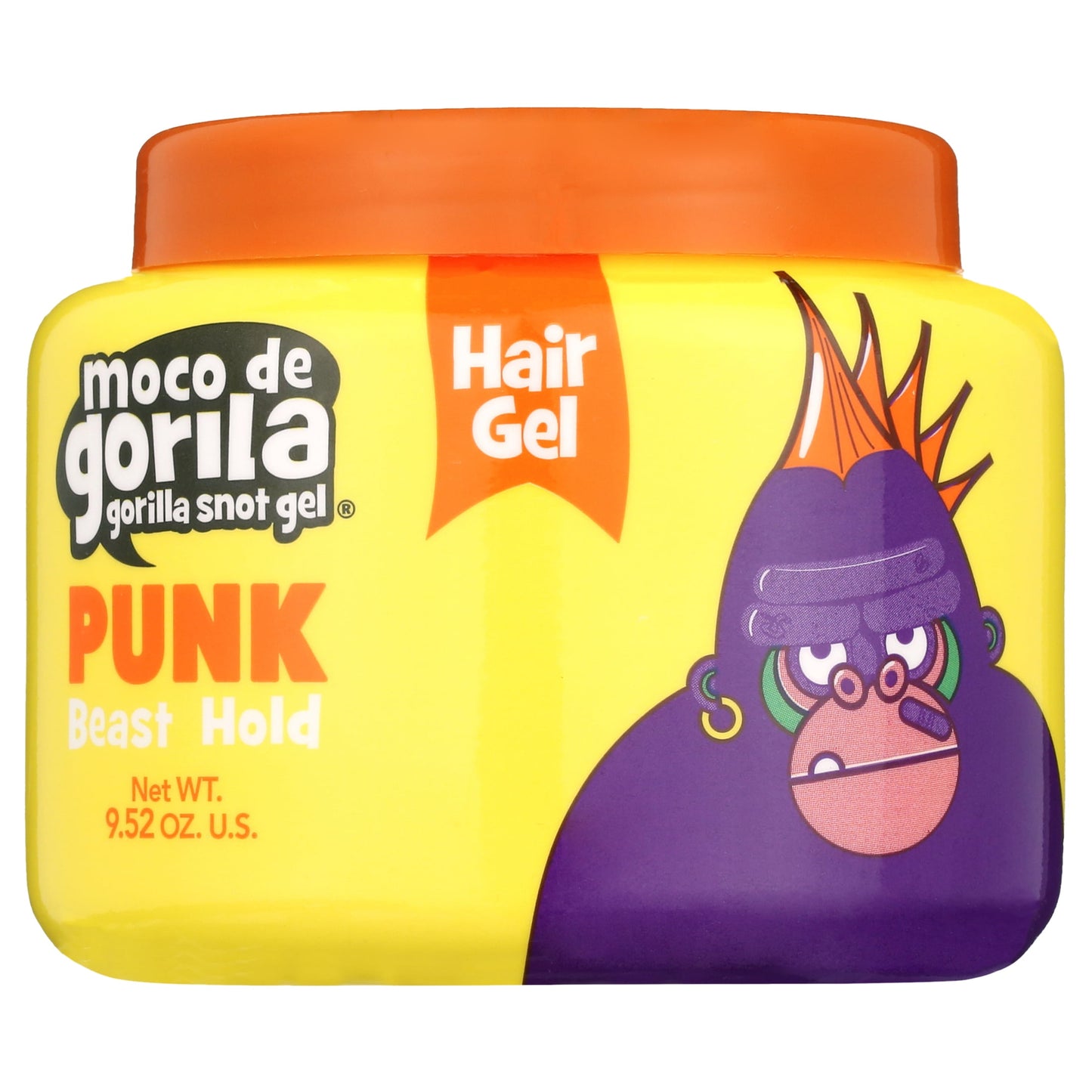 Moco de Gorila Punk Shine Enhancing Jar Yellow Hair Styling Gel, 9.52 oz