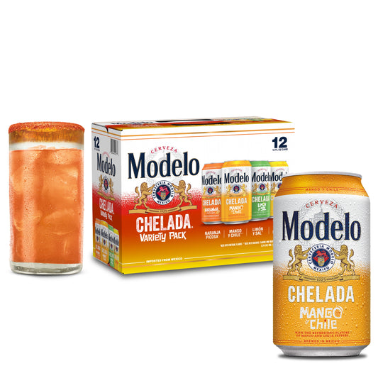 Modelo Chelada Variety Pack Mexican Import Flavored Beer, 12 Pack Beer, 12 fl oz Cans, 3.5% ABV