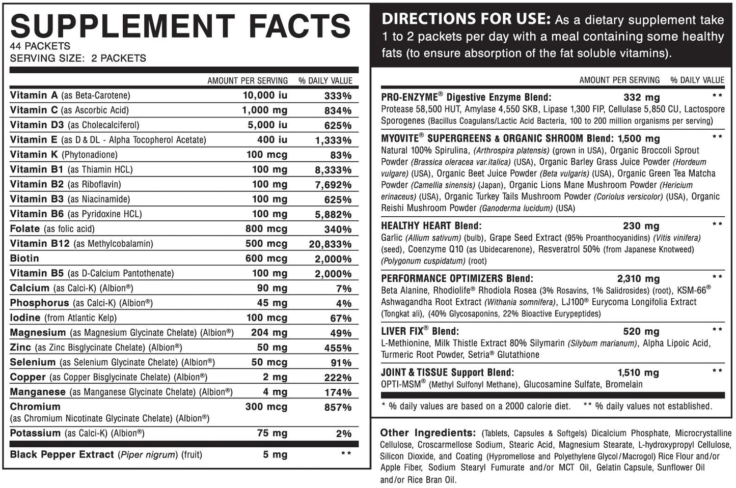 Myogenix Myovite 44 Packets 2-Pack