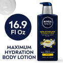 NIVEA MEN Maximum Hydration 3-in-1 Body Lotion, 16.9 Fl Oz Bottle