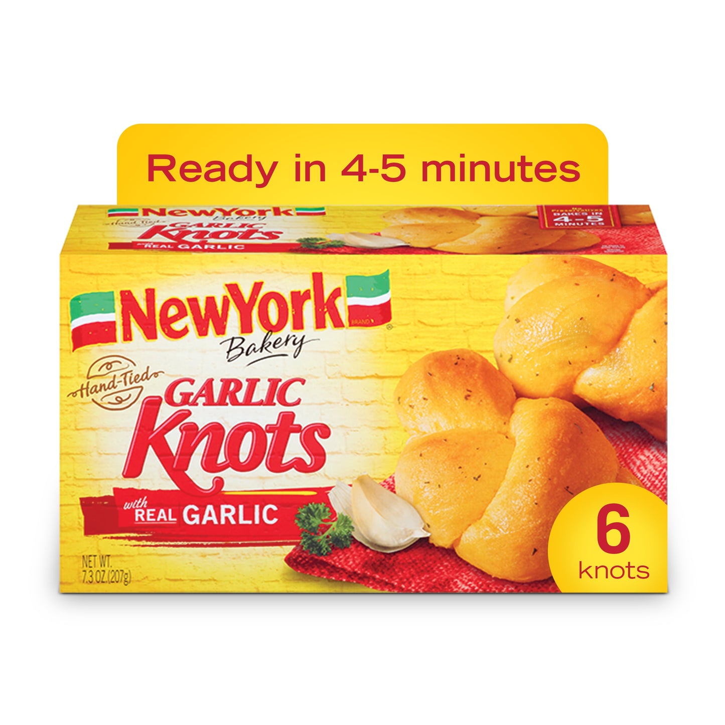 New York Bakery Hand-Tied Garlic Knots with Real Garlic, 6 Ct Box