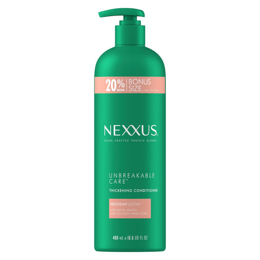 Nexxus Unbreakable Care Thickening Daily Conditioner for Thin Hair, Biotin and Keratin, 16.5 fl oz