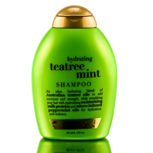 OGX Hydrating + Tea Tree Mint Nourishing & Invigorating Daily Shampoo with Peppermint Oil & Milk Proteins, 13 fl oz