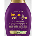 OGX Thick & Full + Biotin & Collagen Volumizing Shampoo for Thin Hair, Thickening Shampoo with Vitamin B7 & Hydrolyzed Wheat Protein, Paraben-Free, Sulfate-Free Surfactants, 13 fl oz