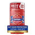 Old Spice Red Collection Deodorant Stick for Men, Captain Scent, 3.0 oz, Twin Pack