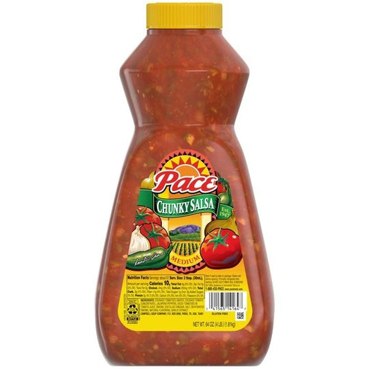 Pace Salsa, Chunky Medium Salsa, Perfect For Taco Night, 64 oz Bottle