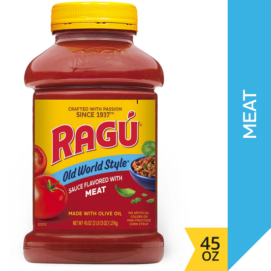Ragu Old World Style Sauce Flavored with Meat, Made with Olive Oil, 45 oz
