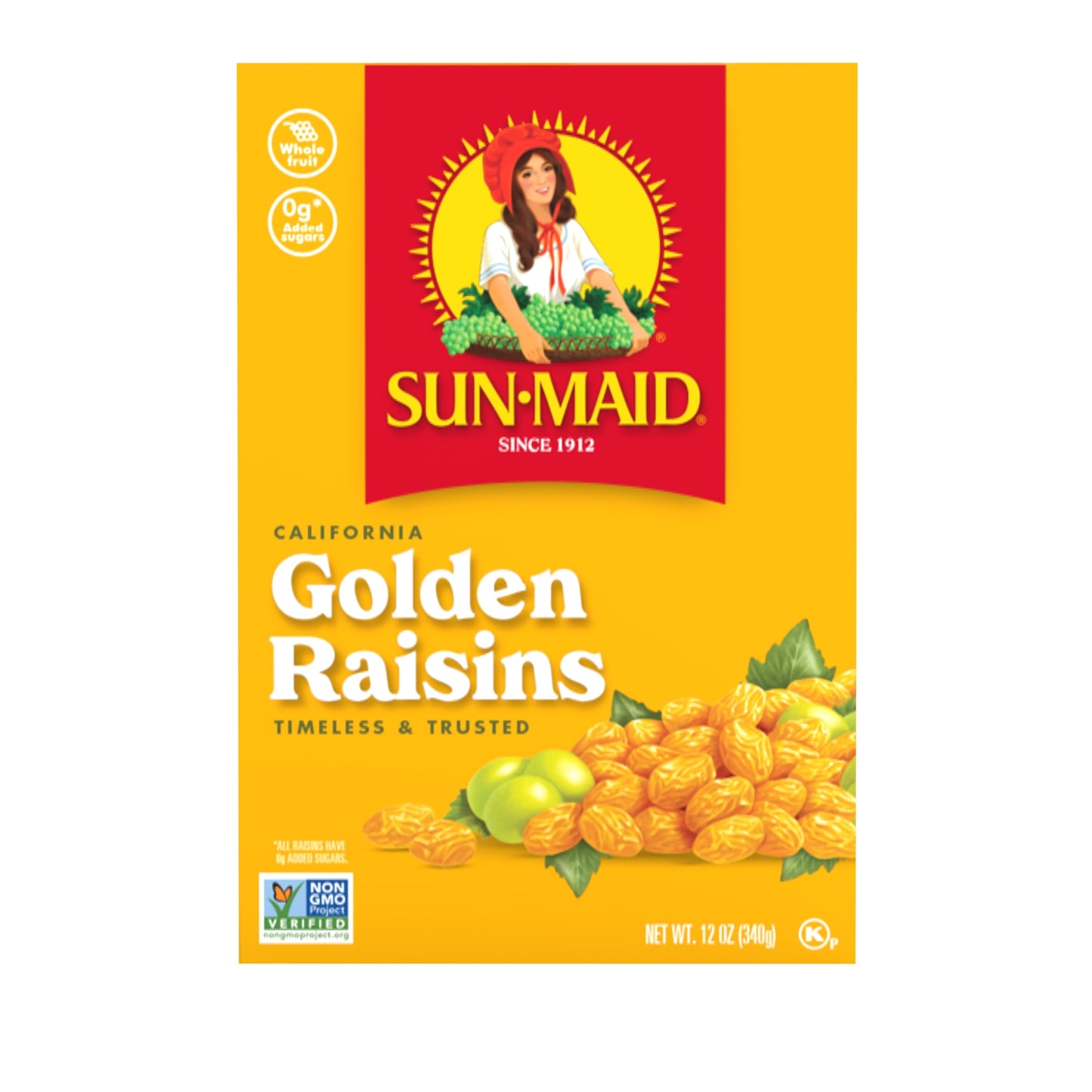 Sun-Maid California Golden Raisins, Dried Fruit Snack, 12 oz Box