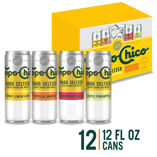 Topo Chico Variety Pack Hard Seltzer, 12 Pack, 12 fl oz Cans, 4.7% ABV