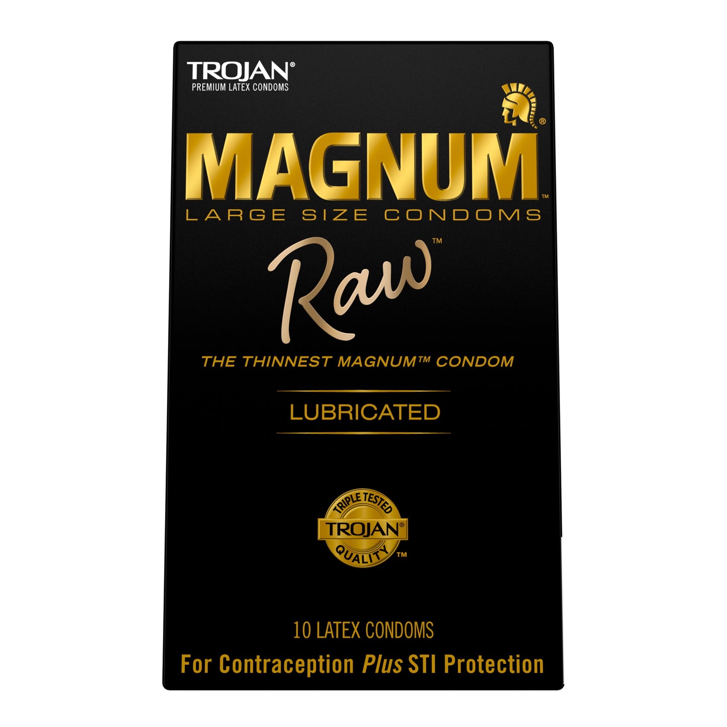 Trojan Magnum Raw Large Size Condoms - 10 Count