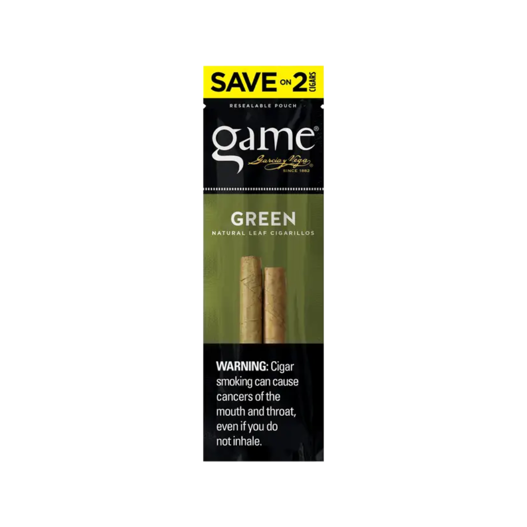 Game Green Foil Fresh Cigarillos 2ct