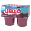 Jell-O Black Cherry Sugar Free Jello Cups Gelatin Snack, 4 Ct Cups