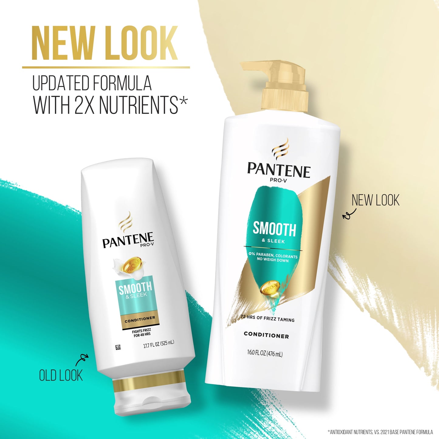 Pantene Pro-V Smooth and Sleek Conditioner, Shine Enhancing, 16.0 fl oz