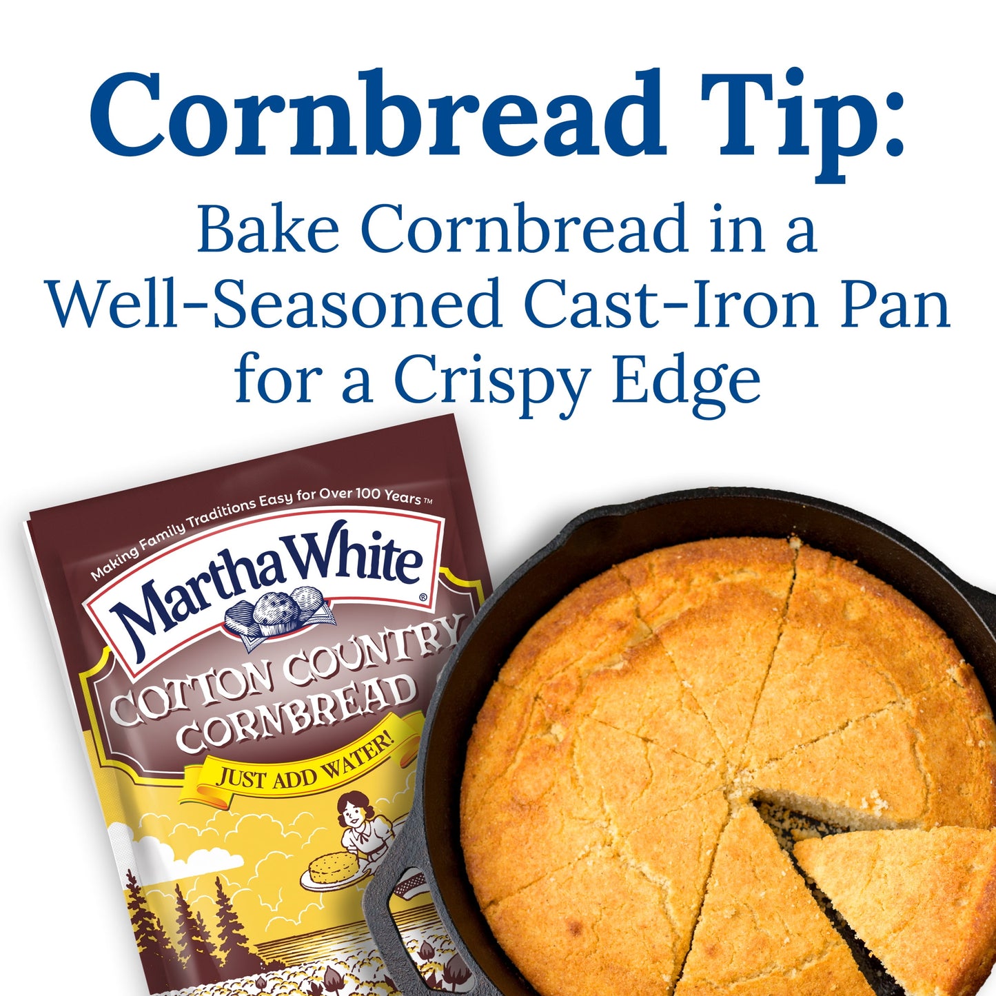 Martha White Cotton Country Buttermilk Cornbread Mix, 6 Oz Pouch