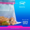 Ziploc® Brand Storage Bags with New Stay Open Design, Quart, 75 Count, Patented Stand-up Bottom, Easy to Fill Food Storage Bags, Unloc a Free Set of Hands in the Kitchen, Microwave Safe, BPA Free