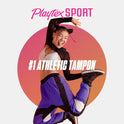 Playtex Sport Regular Plastic Applicator Unscented Tampons, 36 Ct, 360 Degree Sport Level Period Protection, Traps Leaks, No-Slip Grip Applicator, Moves With You