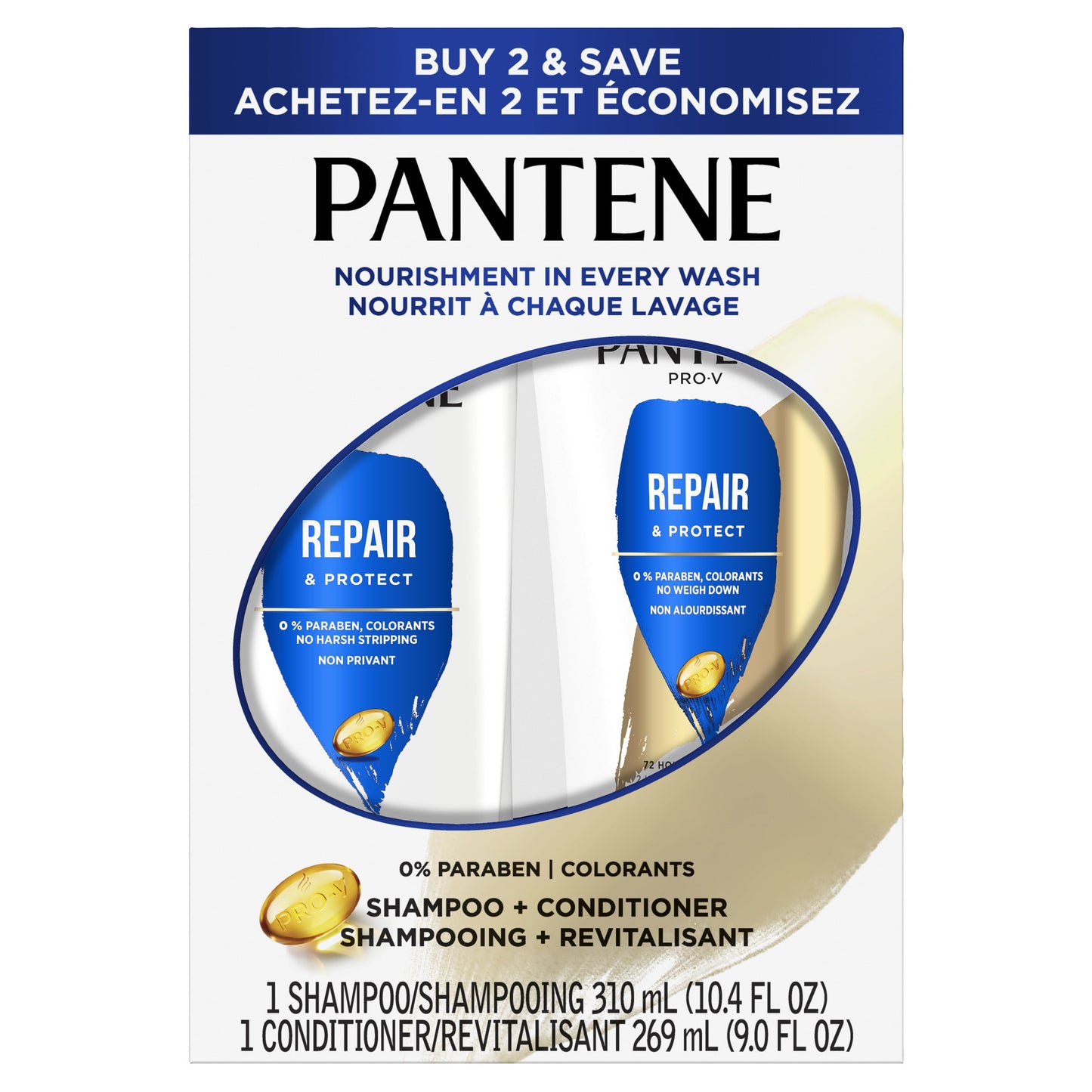 Pantene Pro-V Repair & Protect Shampoo, All Hair Types,10.4 fl oz + Conditioner, 9.0 fl oz