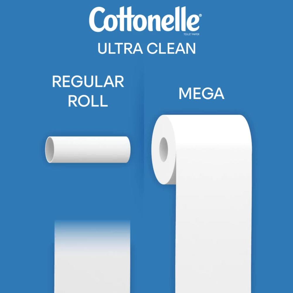 Cottonelle Ultra Clean Toilet Paper, 24 Mega Rolls, 312 Sheets Per Roll (7,488 Total)