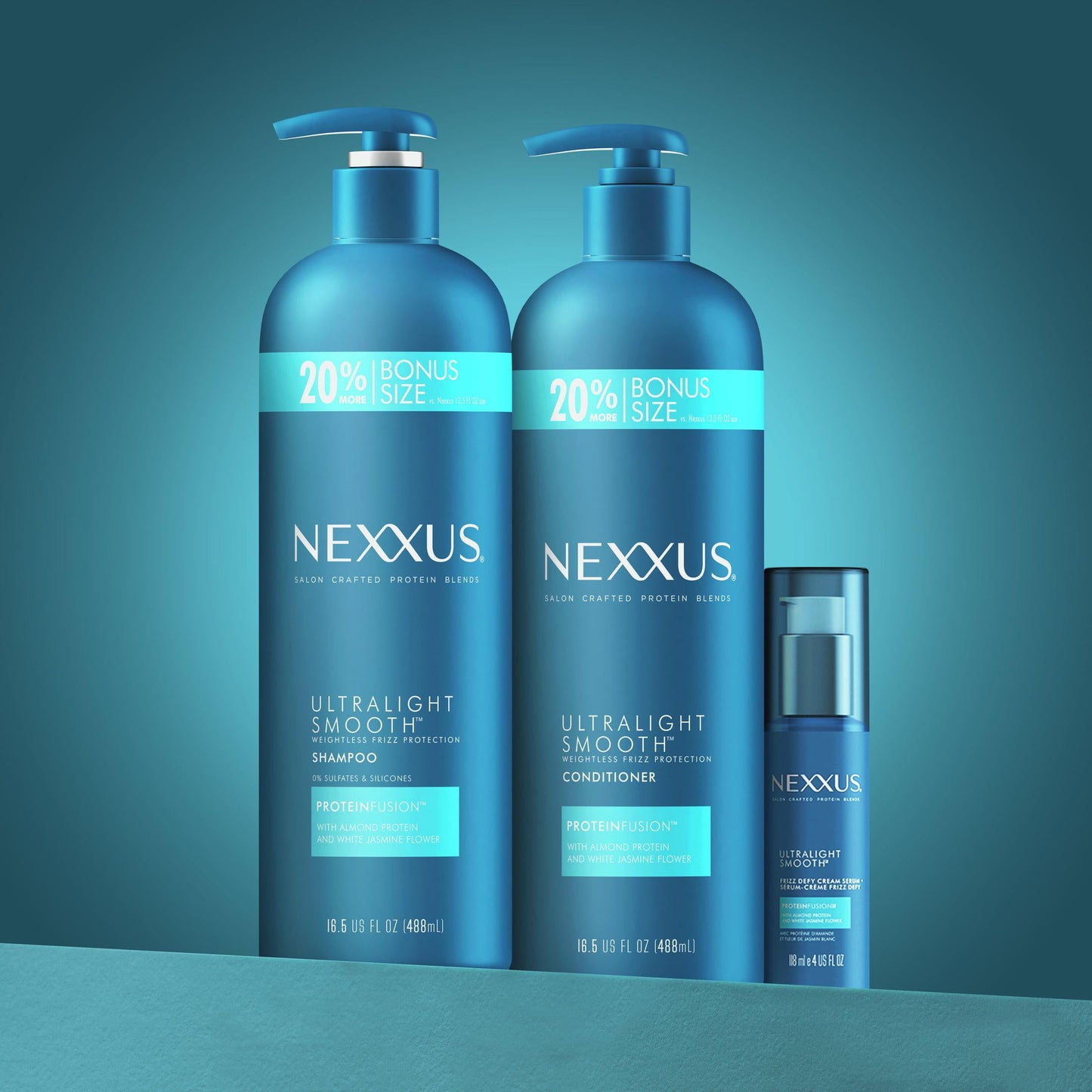 Nexxus Ultralight Smooth Daily Shampoo with Almond Protein, White Jasmine Flower, 16.5 fl oz
