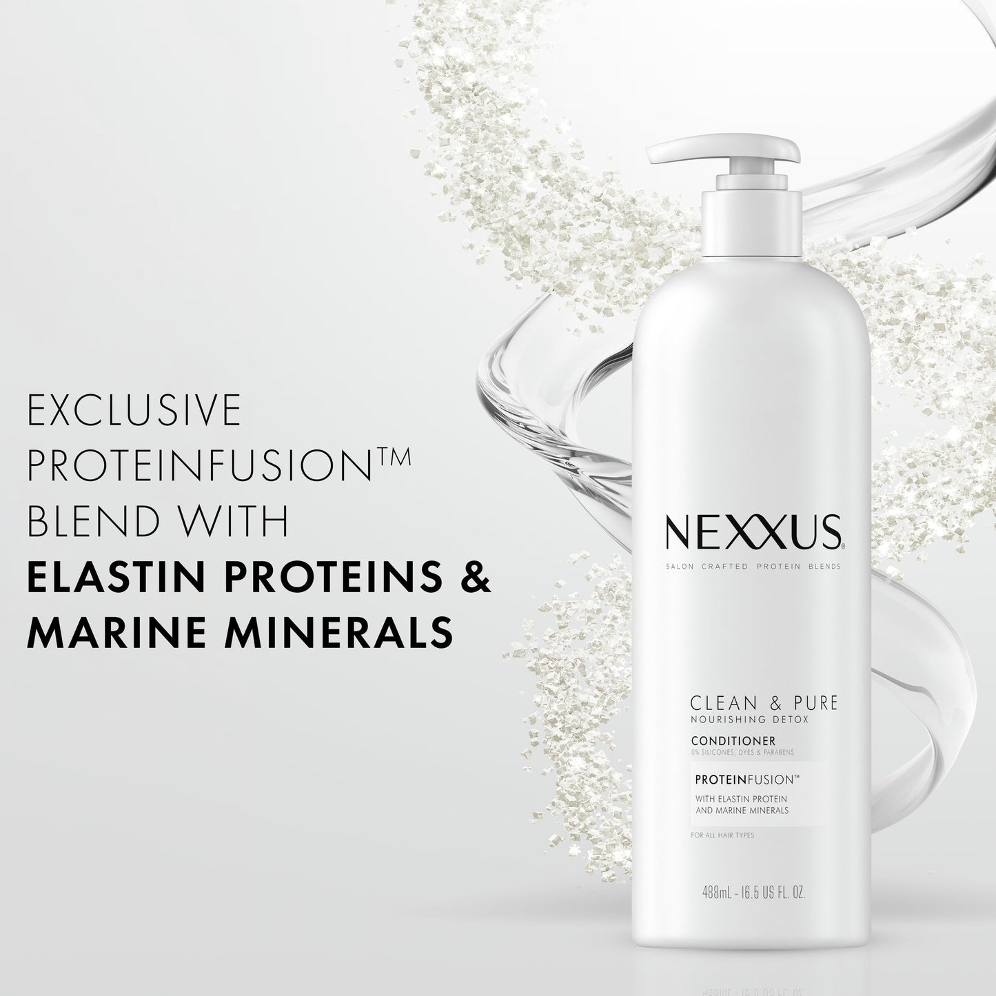 Nexxus Clean and Pure Nourishing Detox Daily Conditioner Elastin Protein All Hair Types, 16.5 fl oz