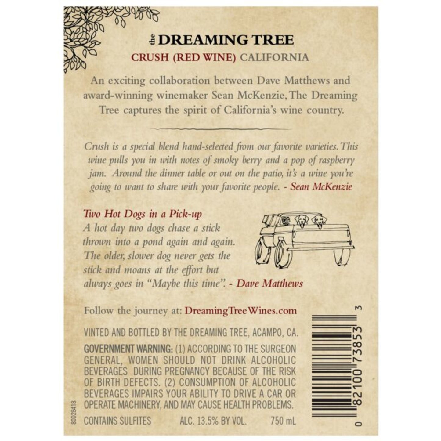 The Dreaming Tree Crush Red Blend Argentina Wine, 750 ml Glass, ABV 13.50%