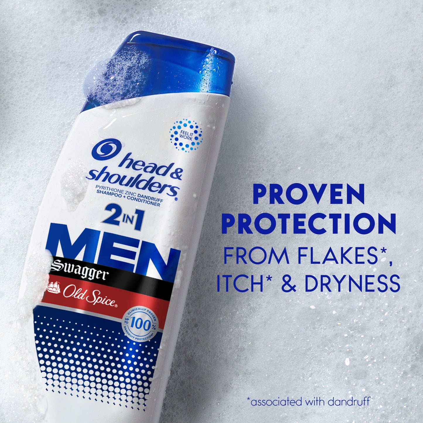 Head & Shoulders Mens 2 in 1 Dandruff Shampoo and Conditioner, Old Spice Swagger, 12.5 oz