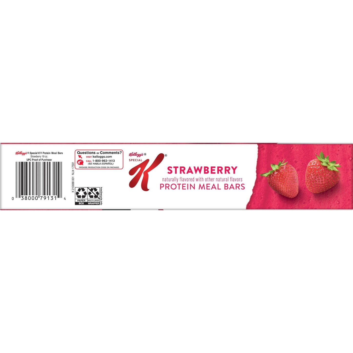 Kellogg's Special K Strawberry Chewy Protein Meal Bars, Ready-to-Eat, 19 oz, 12 Count