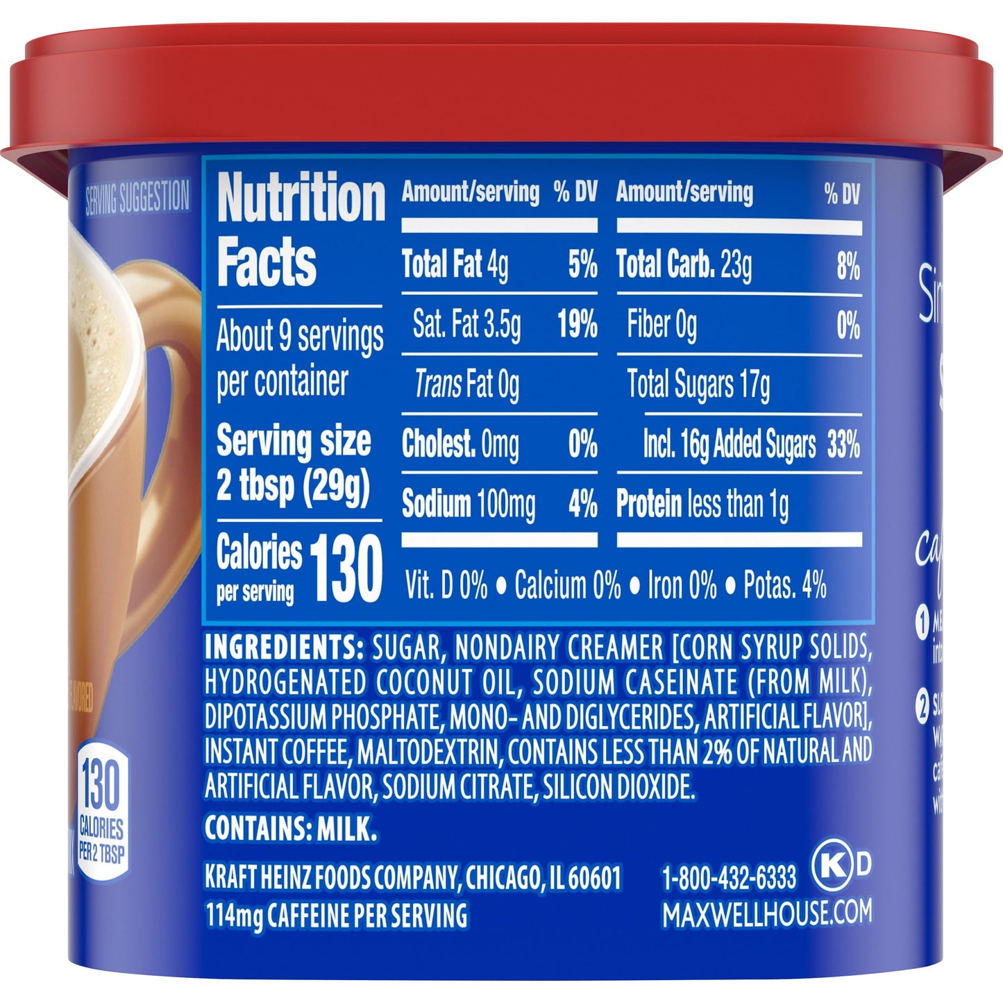 Maxwell House International Hazelnut Cafe Beverage Mix, 9 oz. Canister