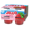 Jell-O Strawberry Sugar Free Jello Cups Gelatin Snack Value Pack, 8 Ct Cups