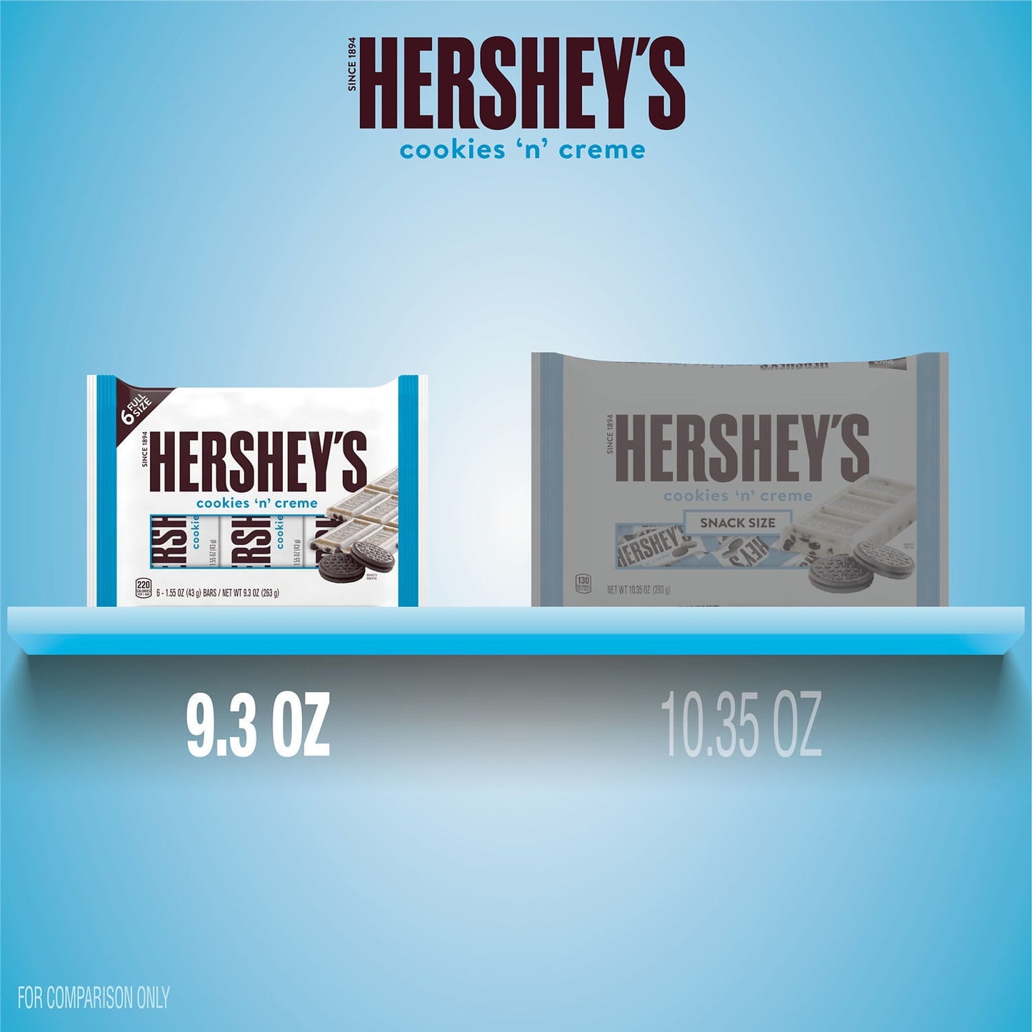 Hershey's Cookies 'n' Creme Candy, Bars 1.55 oz, 6 Count