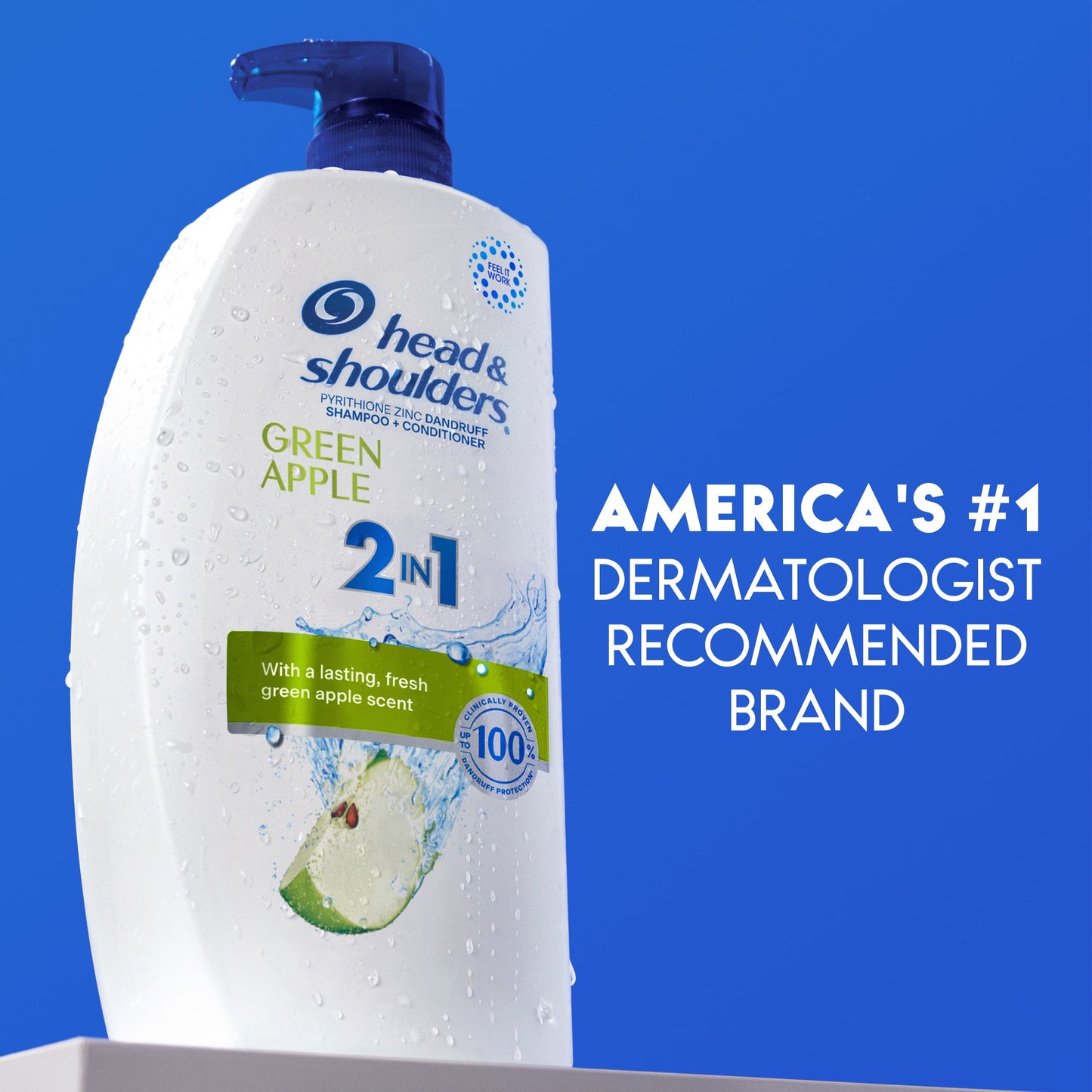 Head & Shoulders 2 in 1 Dandruff Shampoo and Conditioner, Green Apple, 28.2 oz