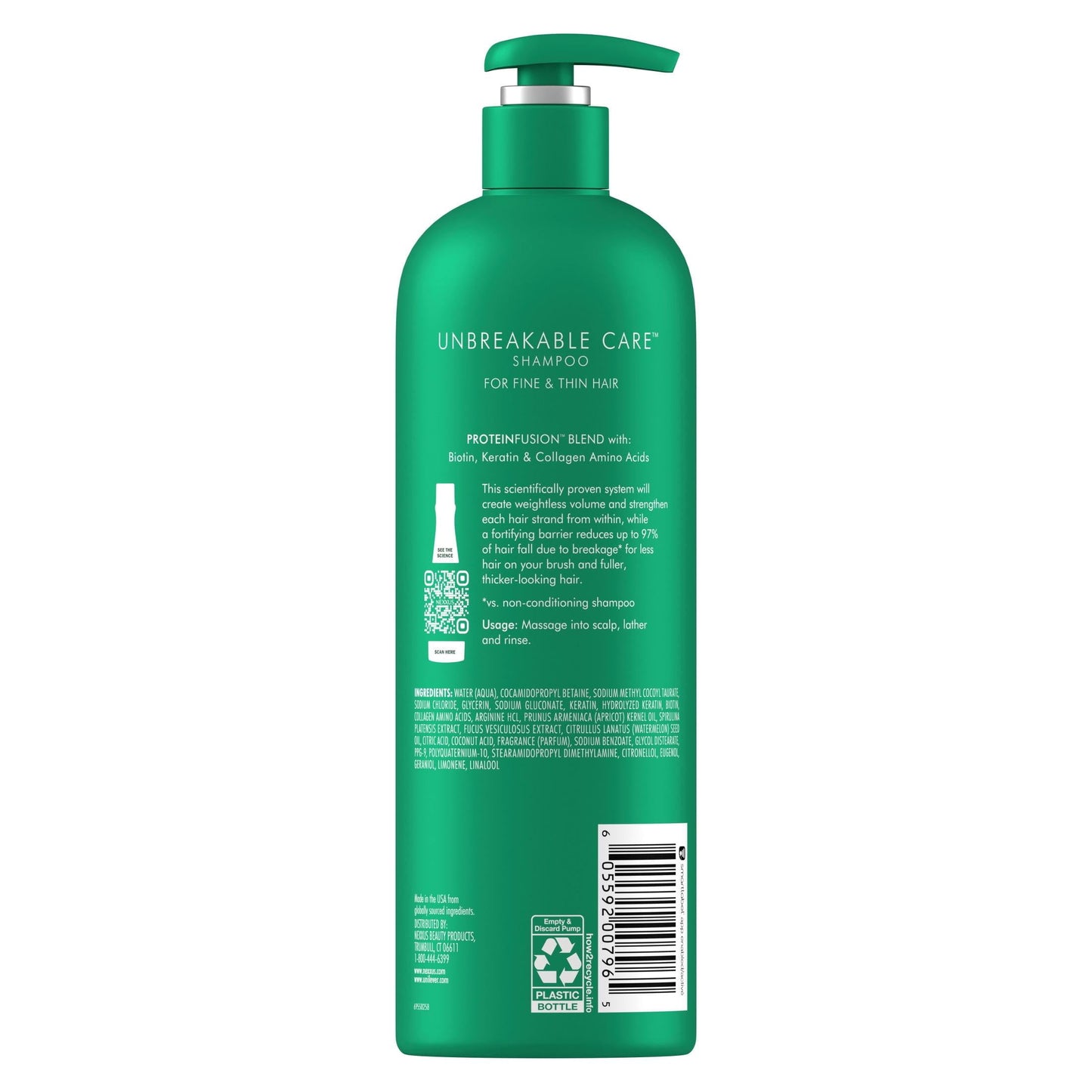 Nexxus Unbreakable Care Anti Breakage Daily Shampoo with Biotin, 16.5 fl oz
