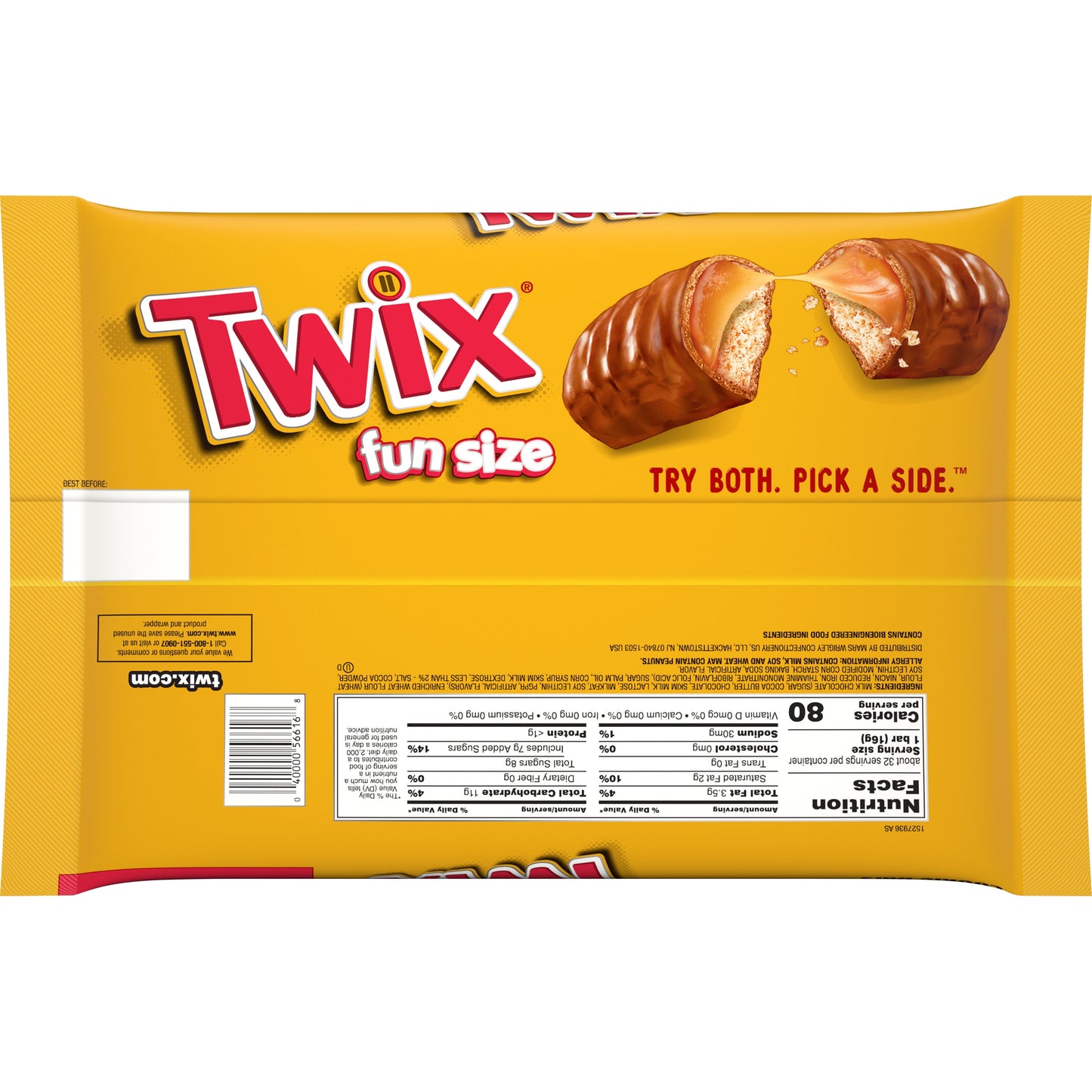 Twix Caramel Fun Size Chocolate Cookie Candy Bars - 18.28 oz Bag