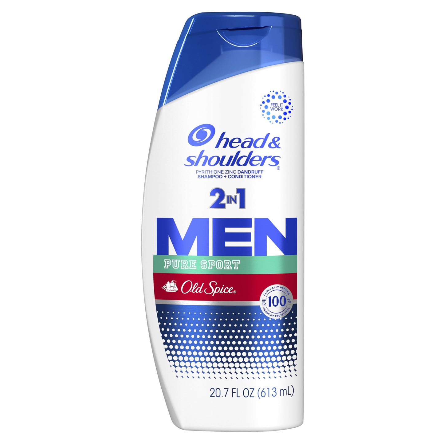Head & Shoulders Men's 2 in 1 Dandruff Shampoo and Conditioner, Old Spice Pure Sport, 20.7 fl oz