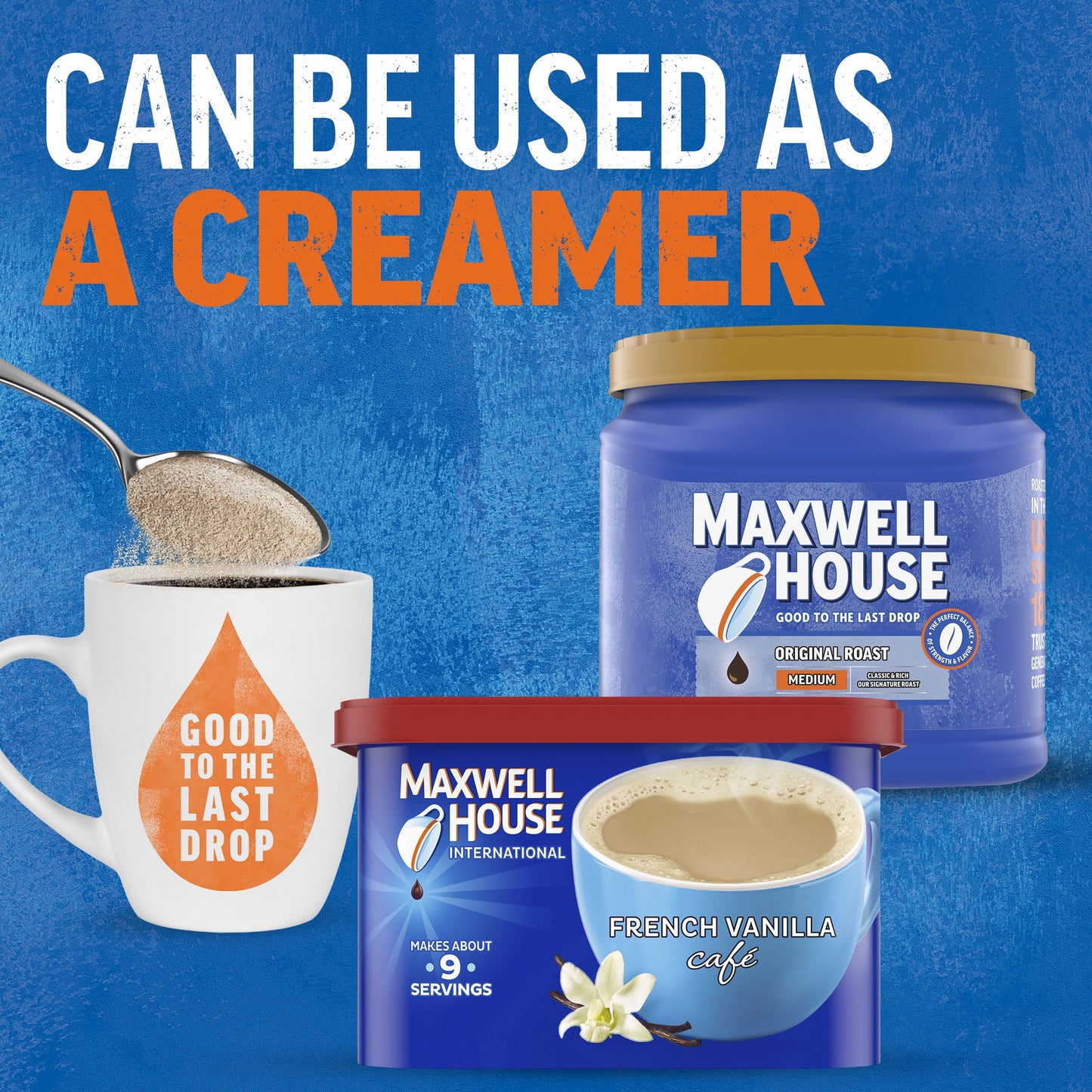 Maxwell House International French Vanilla Cafe Beverage Mix, 8.4 oz. Canister