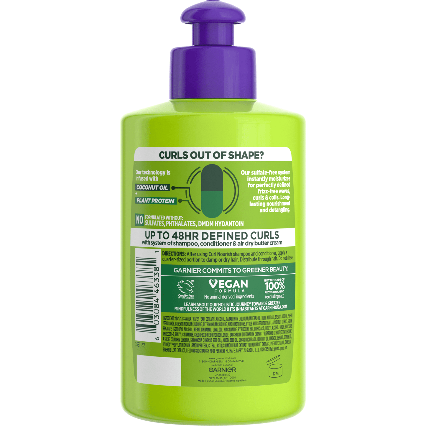 Garnier Fructis Curl Nourish Leave in Treatment with Glycerin Coconut Oil, 10.2 fl oz