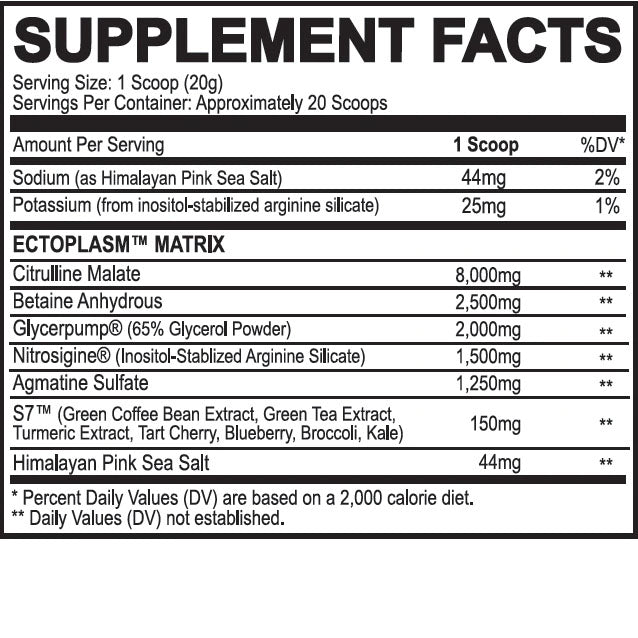 Black Magic ECTO PLASM Non-Stimulant Pump Igniter 20 Scoops