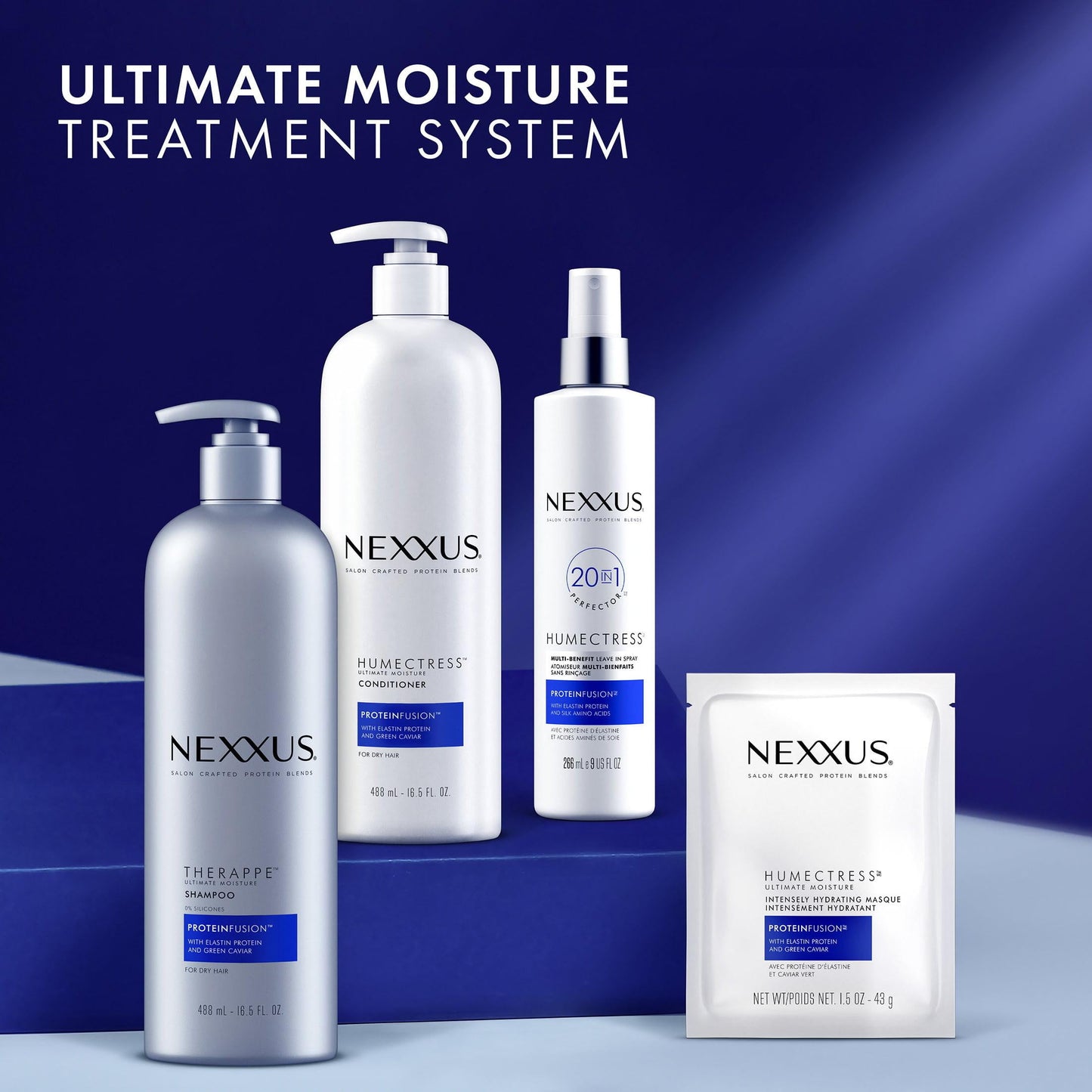 Nexxus Therappe Moisturizing Daily Shampoo with Elastin Protein and Green Caviar, 16.5 fl oz