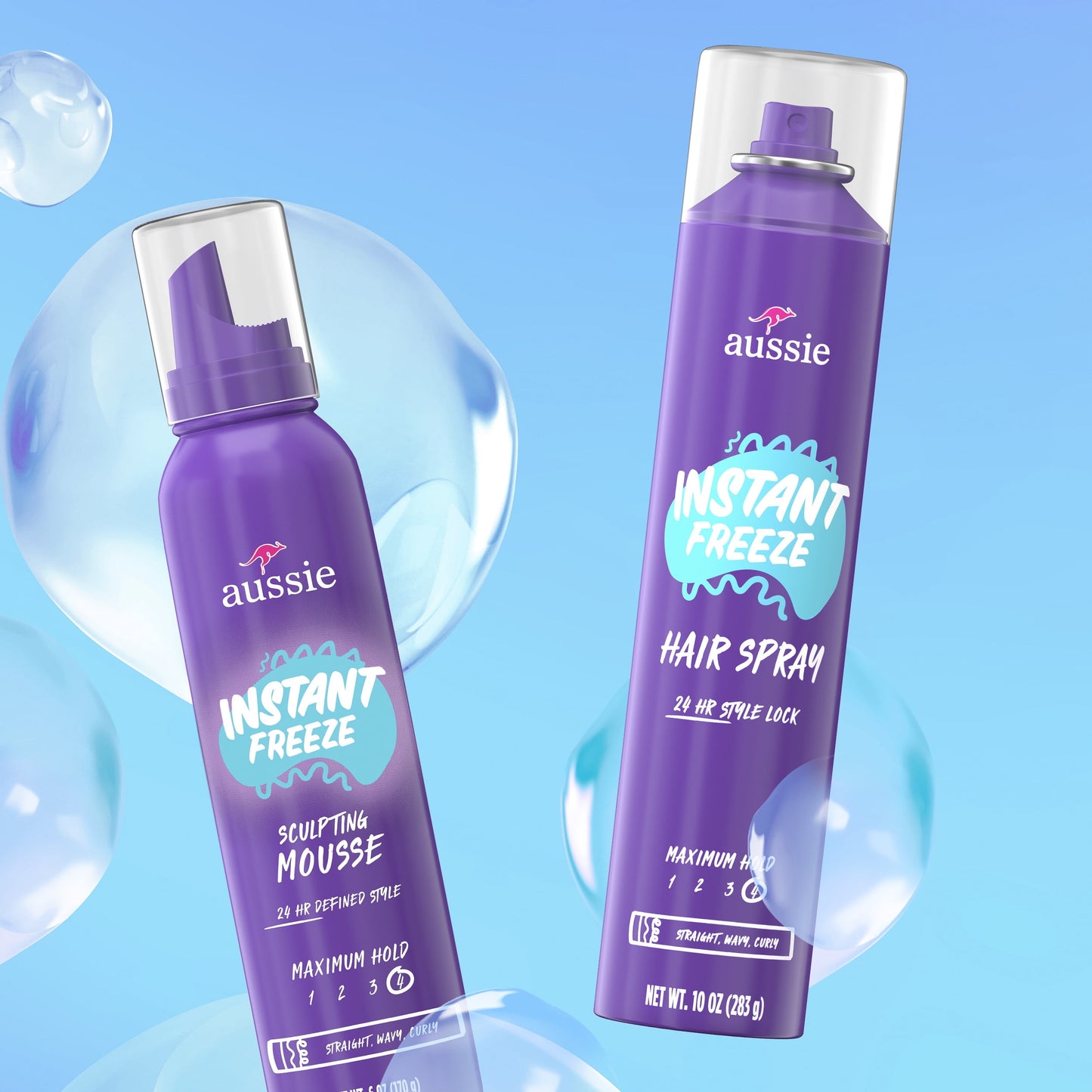 Aussie Instant Freeze Sculpting Gel for Curly Hair, Straight Hair, and Wavy Hair, 7 oz Unisex