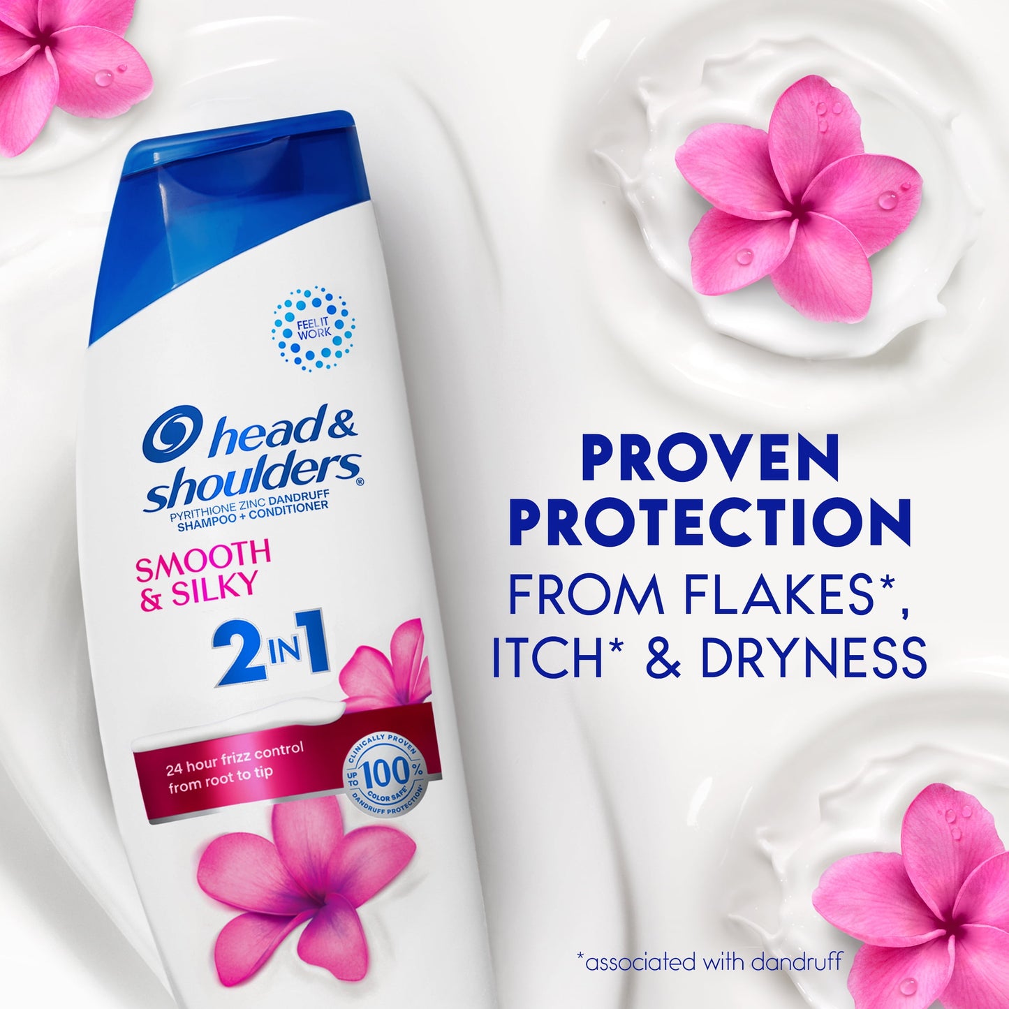 Head & Shoulders 2 in 1 Dandruff Shampoo and Conditioner, Smooth and Silky, 12.5 oz