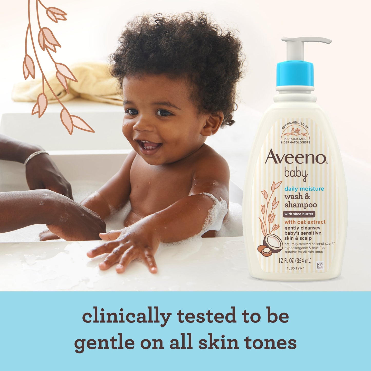 Aveeno Baby Daily Moisturizing 2-in-1 Body Wash & Shampoo, 12 fl. oz